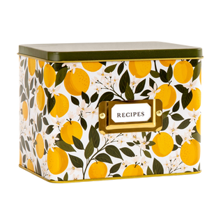 Orange Orchard Tin Recipe Box