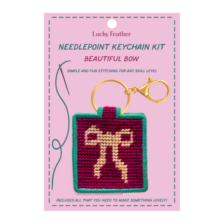 Bow Needlepoint Keychain