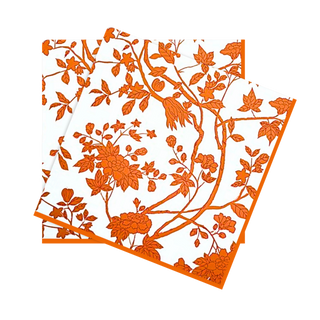 Orange Chinoiserie Cocktail Napkins