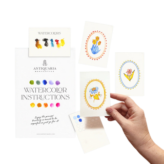 Mini Watercolor Painting Kit: Folk Flowers