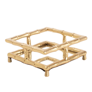 Gold Bamboo Cocktail Napkin Tray