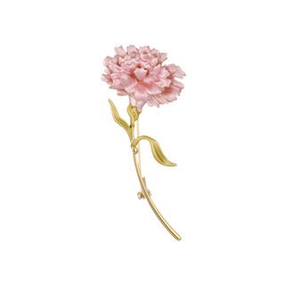 Dainty Gold Carnation Flower Brooch