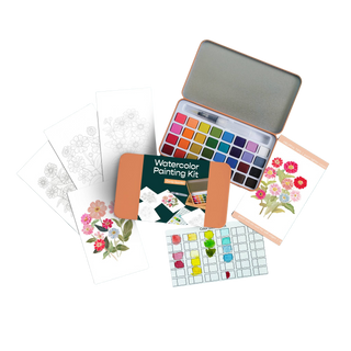 Zinnia Garden Watercolor Painting Kit