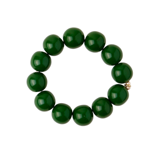 Cece Large Green Resin Bead Bracelet