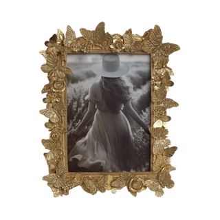 Gold Polyresin Butterfly Picture Frame