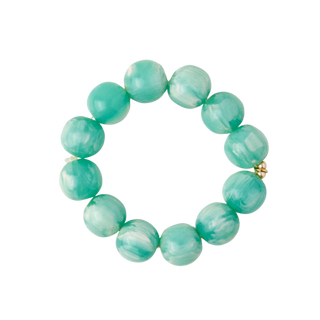 Cece Large Aqua Resin Bead Bracelet
