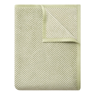 Harborview Herringbone Garden Green Blanket