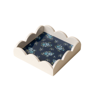 Navy Scallop Trinket Tray
