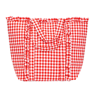 Gingham Ruffle Tote Bag
