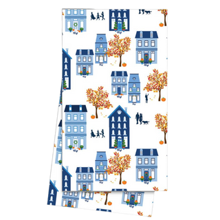 Autumn Village Tea Towel