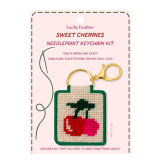 Needlepoint Cherries Keychain Kit
