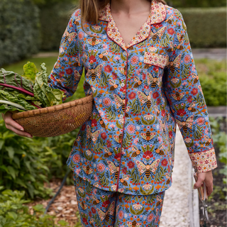 Long PJ Set in Bee Tapestry