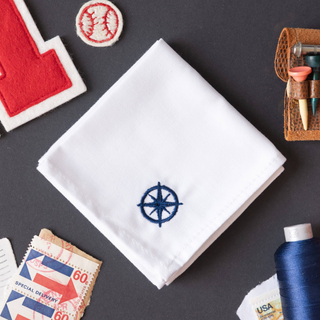 Men's Handkerchief Embroidered Compass