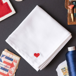 Men's Handkerchief Embroidered Heart