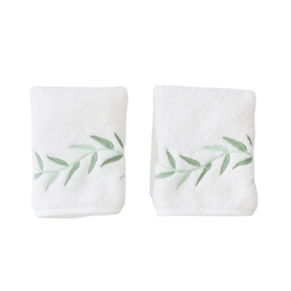 Willow Embroidered Washcloths (Pair)