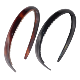 2-Piece French Tortoise Shell and Black Headband Set