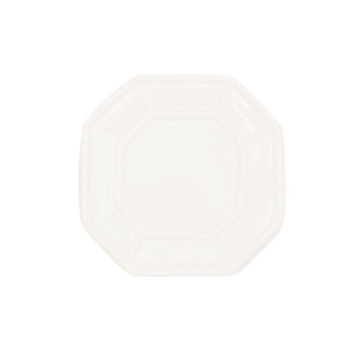 White Ceramic Bamboo-Detail Dessert Dish