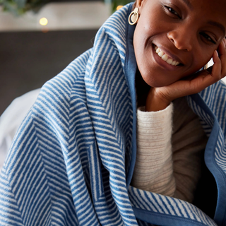 Harborview Herringbone Cornflower Blanket