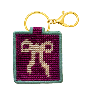 Bow Needlepoint Keychain