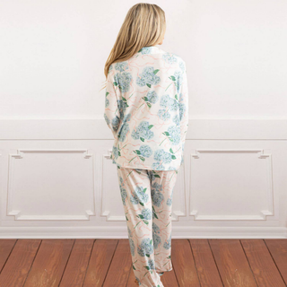 Hydrangea Ribbons Luxe Long PJ Set