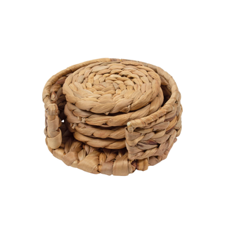 Natural Woven Water Hyacinth Coaster Set