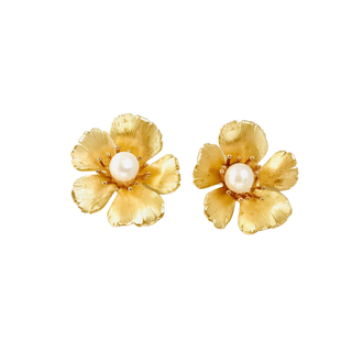Small Golden Flower Studs