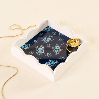 Navy Scallop Trinket Tray