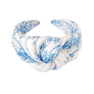 Blue And White Toile Knotted Headband