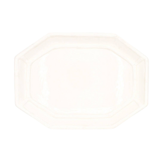 White Ceramic Bamboo-Detail Serving Platter