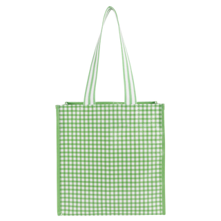 Oversized Green Gingham Market Tote
