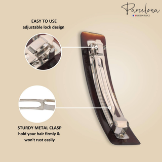 Parcelona French Rectangular Shell Barrette
