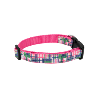 The Pink Madras Dog Collar