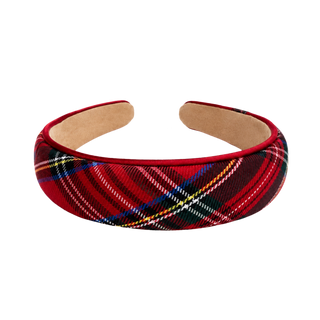 Holiday Satin Plaid Piped Headband