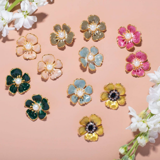 Small Floral Cashmere Earrings