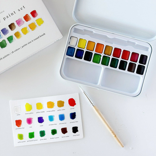 18 Color Watercolor Paint Set and Brush