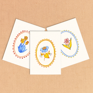 Mini Watercolor Painting Kit: Folk Flowers
