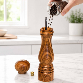 Olive Wood Refillable Pepper Grinder