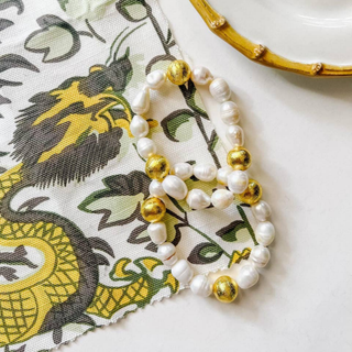 Georgia Freshwater Pearls and Gold Beads Bracelet