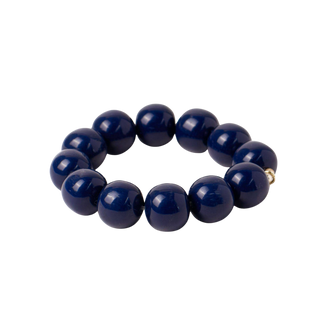 Cece Large Resin Navy Bead Bracelet