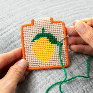 Needlepoint Lemon Keychain Kit