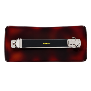 Parcelona Large Flat Rectangle Tortoise Shell Hair Barrette Clip