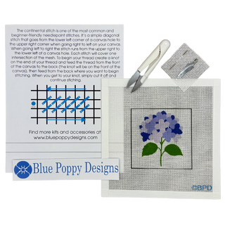 Blue Hydrangea Needlepoint Kit