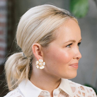 Small Floral Dusty Rose Earrings