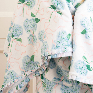 Hydrangea Ribbons Luxe Throw Blanket