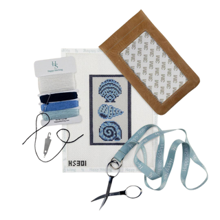 Trio of Seashells Eyeglass Case Needlepoint Kit