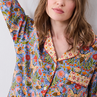 Long PJ Set in Bee Tapestry