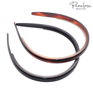2-Piece French Tortoise Shell and Black Headband Set