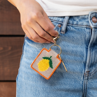 Needlepoint Lemon Keychain Kit