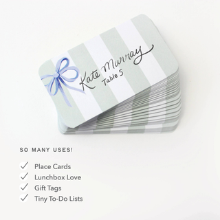 Blue Bow Stripes Pocket Notes