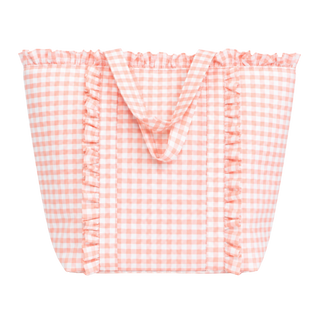 Gingham Ruffle Tote Bag